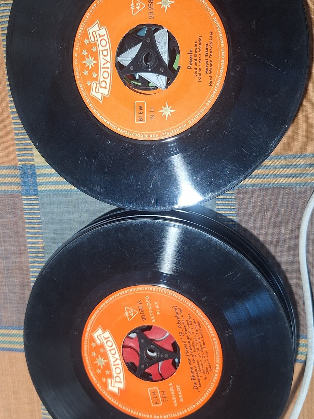 Vtg German 45 Record Lot of 36 Polydor Decca Electrola Odeon Columbia Schlager +